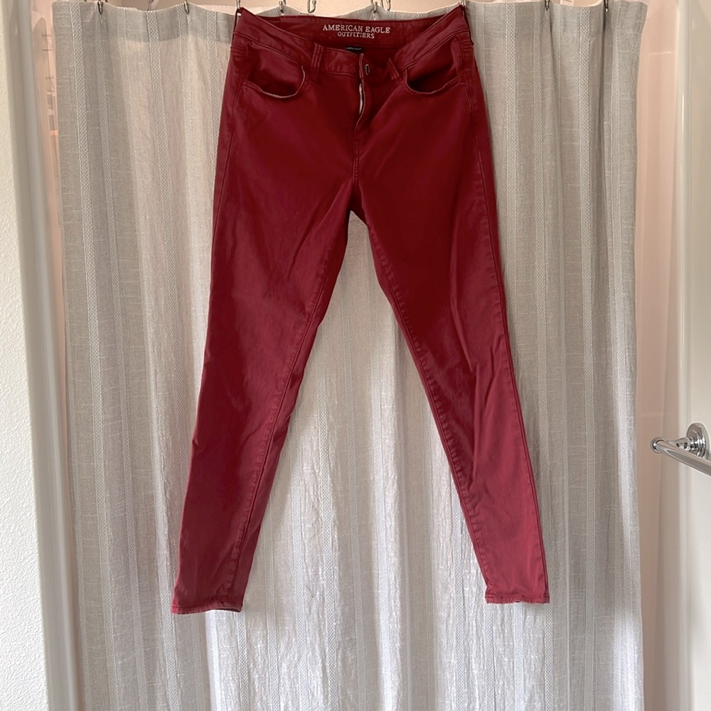 American Eagle Red Jeggings